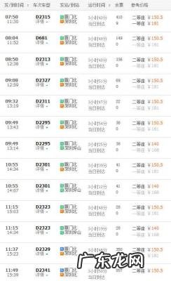福州厦门动车时刻表