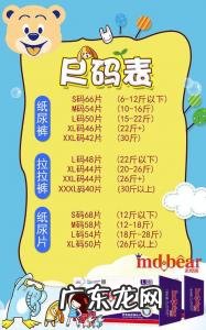 尿不湿尺码对照表