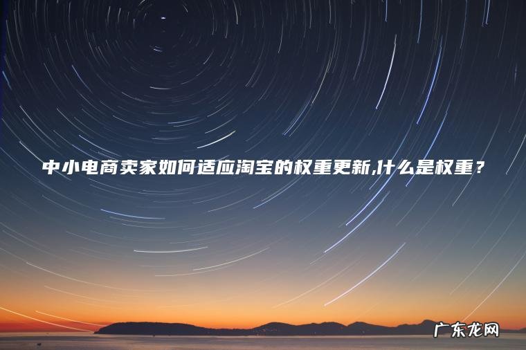 中小电商卖家如何适应淘宝的权重更新,什么是权重？