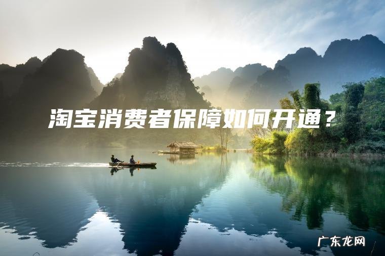 淘宝消费者保障如何开通？