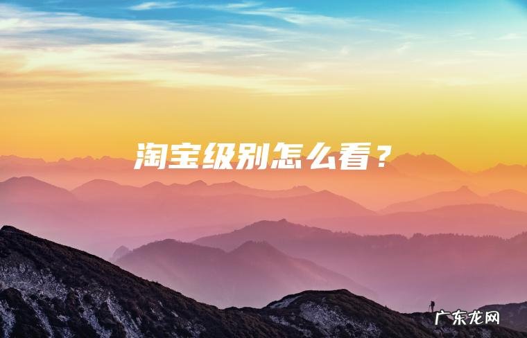 淘宝级别怎么看？