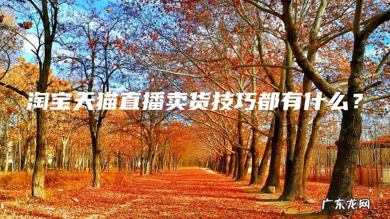 淘宝天猫直播卖货技巧都有什么？