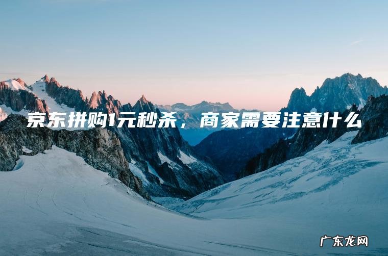 京东拼购1元秒杀 ， 商家需要注意什么