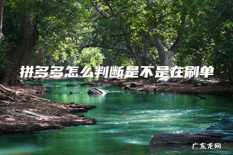 拼多多怎么判断是不是在刷单