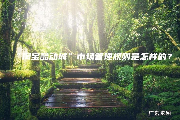 “淘宝酷动城”市场管理规则是怎样的？
