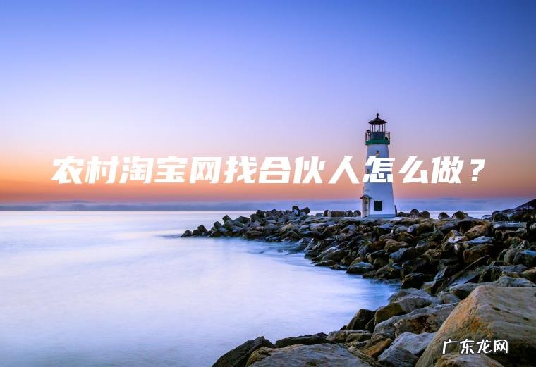 农村淘宝网找合伙人怎么做？