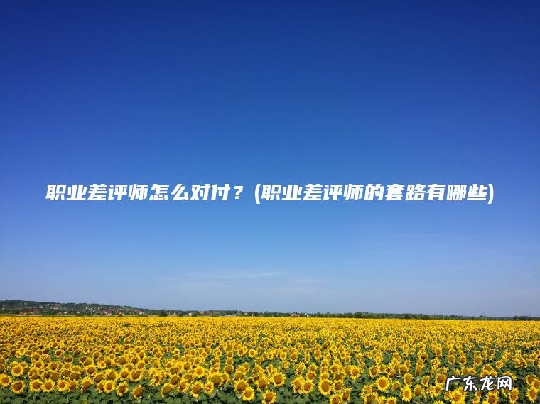 职业差评师怎么对付？(职业差评师的套路有哪些)