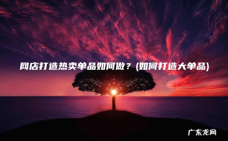 网店打造热卖单品如何做？(如何打造大单品)