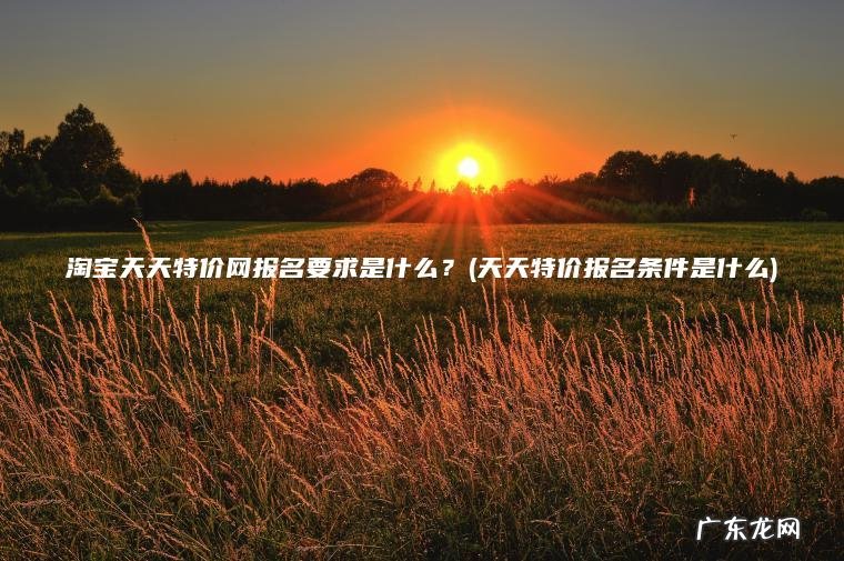 淘宝天天特价网报名要求是什么？(天天特价报名条件是什么)