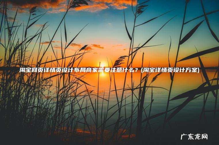 淘宝网页详情页设计布局商家需要注意什么？(淘宝详情页设计方案)