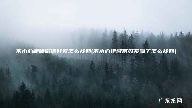 不小心删除微信好友怎么找回(不小心把微信好友删了怎么找回)