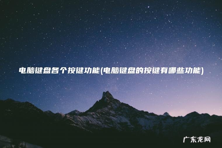 电脑键盘各个按键功能(电脑键盘的按键有哪些功能)