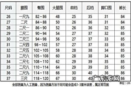 34的腰围是多少尺码