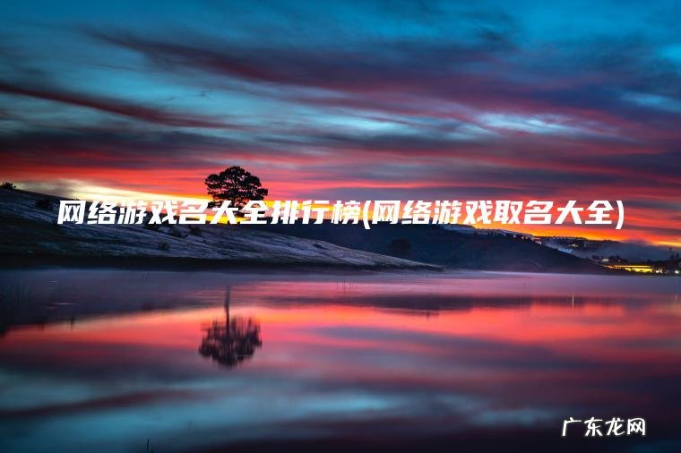 网络游戏名大全排行榜(网络游戏取名大全)
