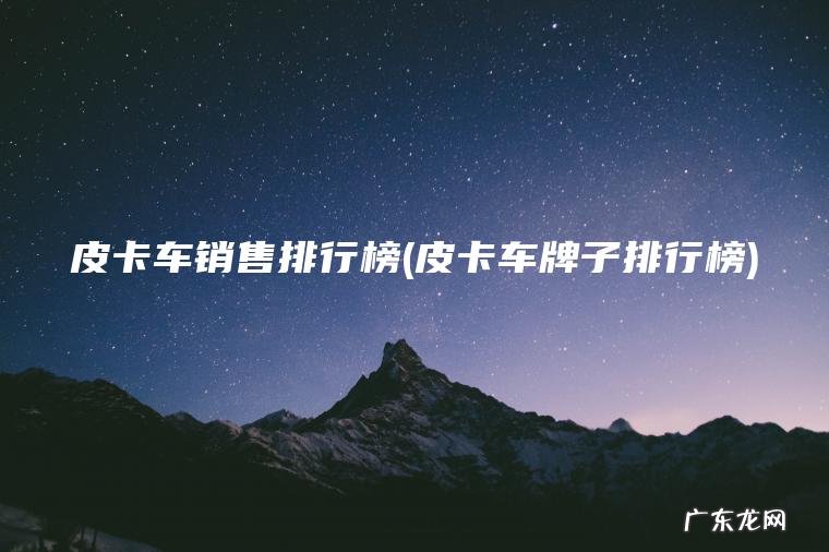 皮卡车销售排行榜(皮卡车牌子排行榜)