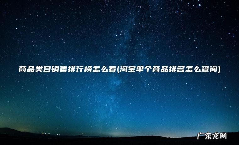 商品类目销售排行榜怎么看(淘宝单个商品排名怎么查询)