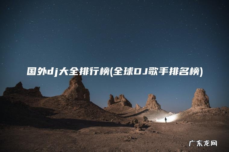 全球DJ歌手排名榜 国外dj大全排行榜