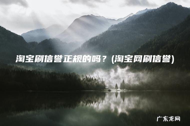 淘宝刷信誉正规的吗？(淘宝网刷信誉)