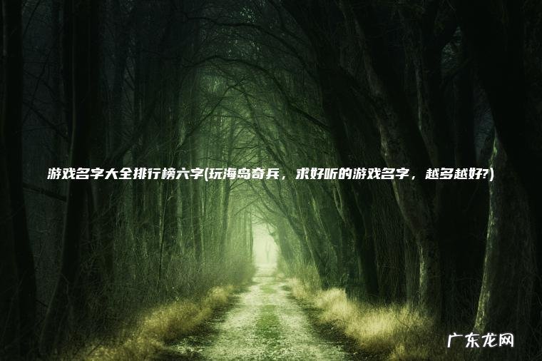 游戏名字大全排行榜六字(玩海岛奇兵， 求好听的游戏名字， 越多越好?)