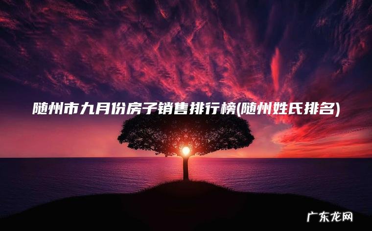 随州市九月份房子销售排行榜(随州姓氏排名)