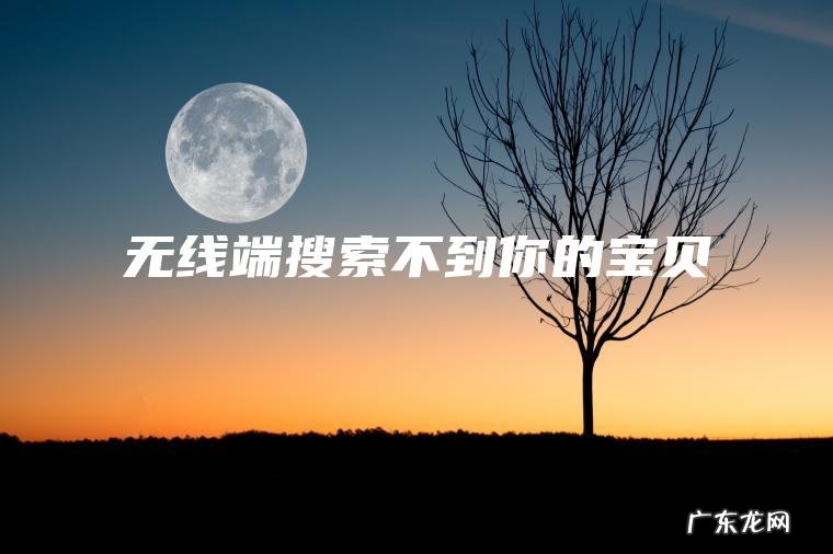 无线端搜索不到你的宝贝