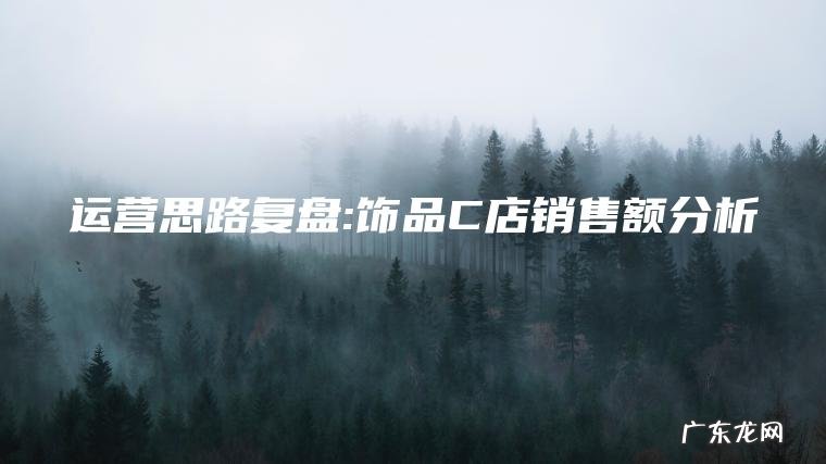 运营思路复盘:饰品C店销售额分析