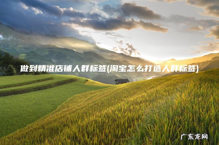 淘宝怎么打造人群标签 做到精准店铺人群标签