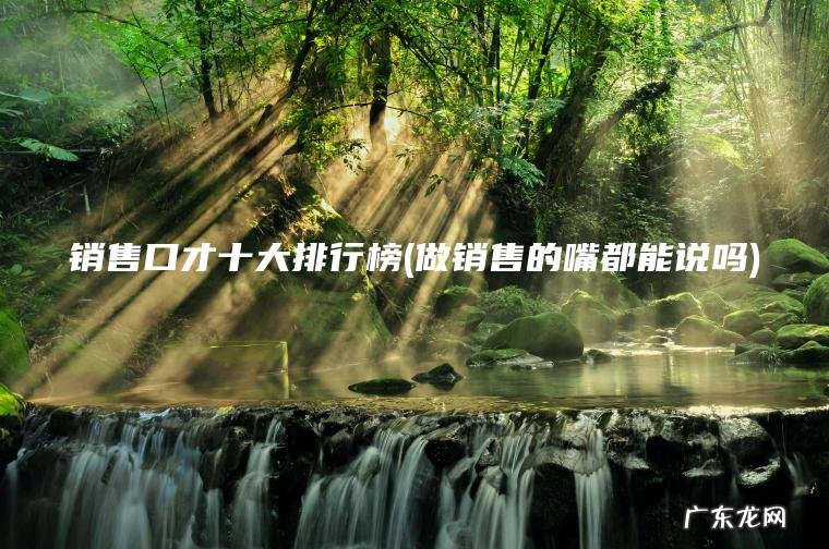 做销售的嘴都能说吗 销售口才十大排行榜