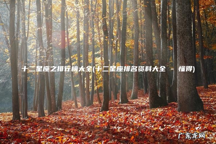 十二星座之排行榜大全(十二星座排名资料大全 – 懂得)