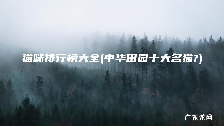 猫咪排行榜大全(中华田园十大名猫?)