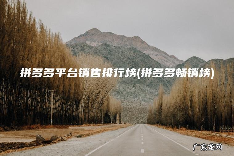 拼多多畅销榜 拼多多平台销售排行榜
