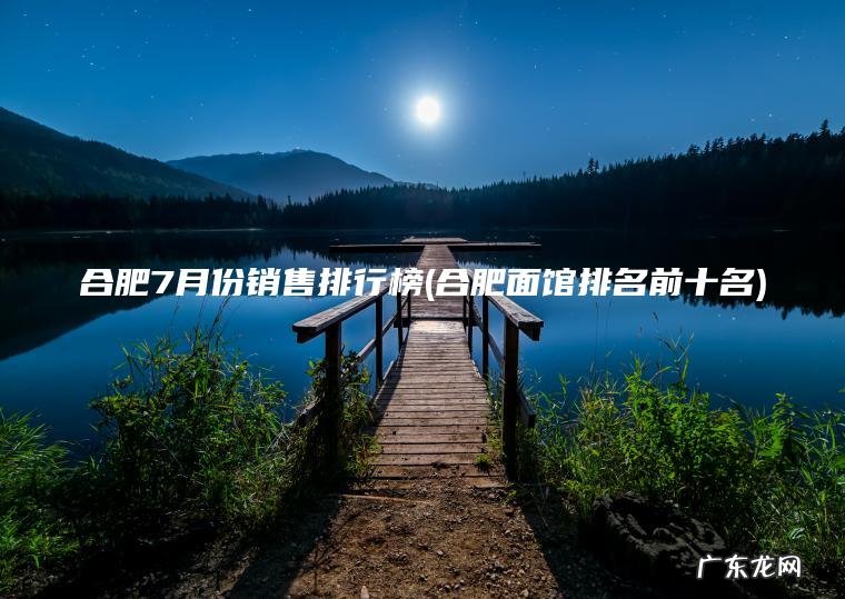 合肥7月份销售排行榜(合肥面馆排名前十名)