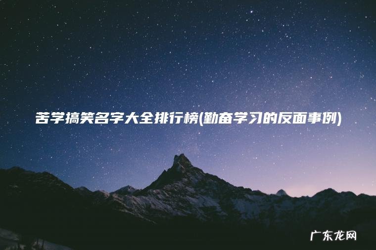 苦学搞笑名字大全排行榜(勤奋学习的反面事例)