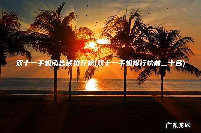 双十一手机排行榜前二十名 双十一手机销售额排行榜