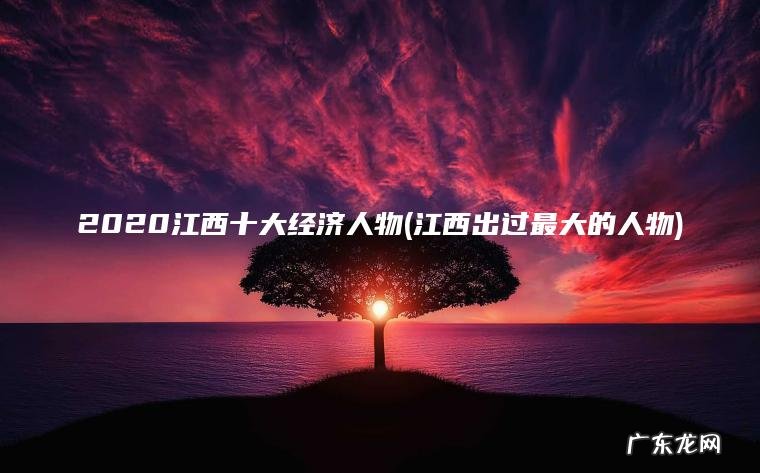 2020江西十大经济人物(江西出过最大的人物)