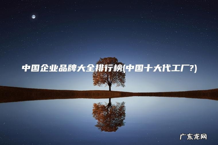 中国企业品牌大全排行榜(中国十大代工厂?)