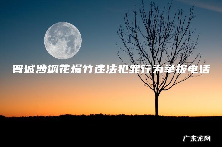 晋城涉烟花爆竹违法犯罪行为举报电话