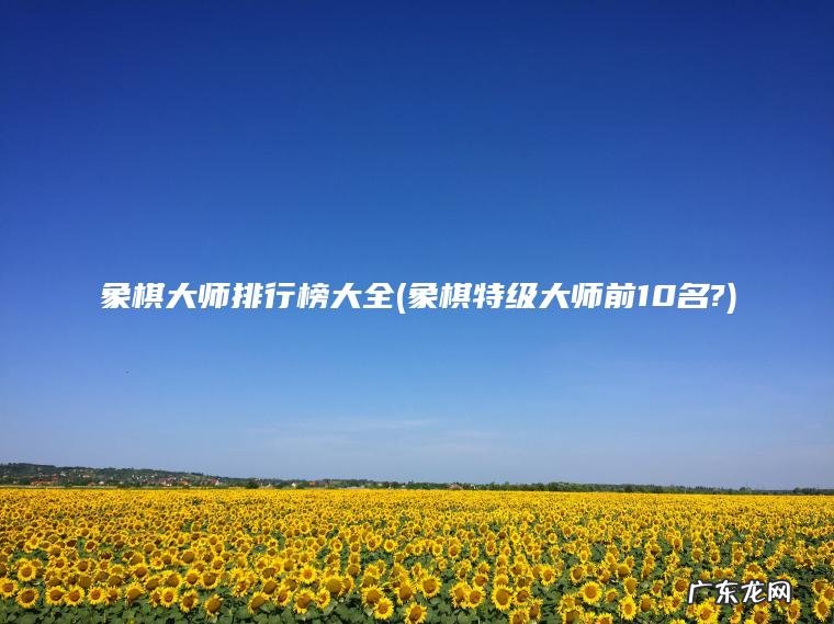 象棋大师排行榜大全(象棋特级大师前10名?)