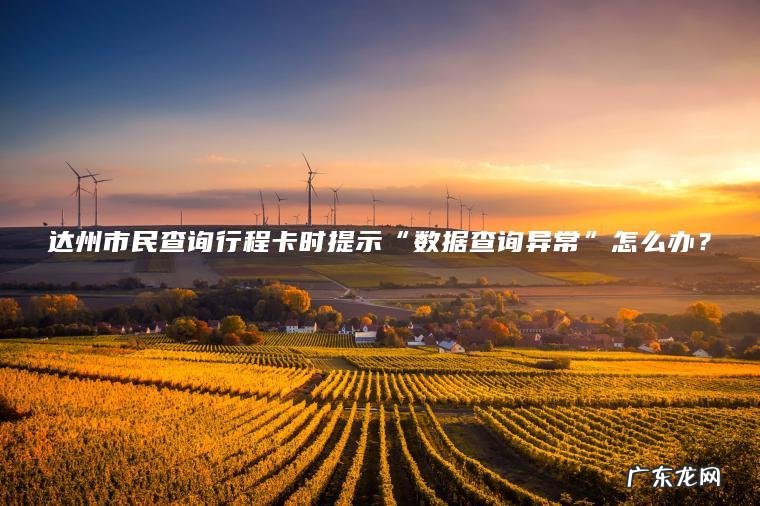 达州市民查询行程卡时提示“数据查询异常”怎么办？