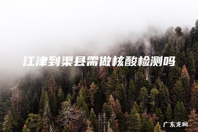 江津到渠县需做核酸检测吗