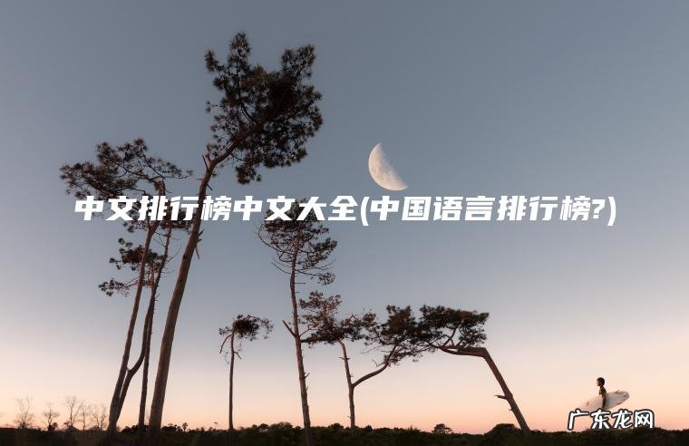 中文排行榜中文大全(中国语言排行榜?)