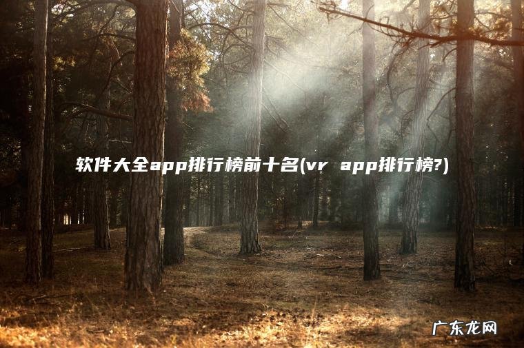 软件大全app排行榜前十名(vr app排行榜?)