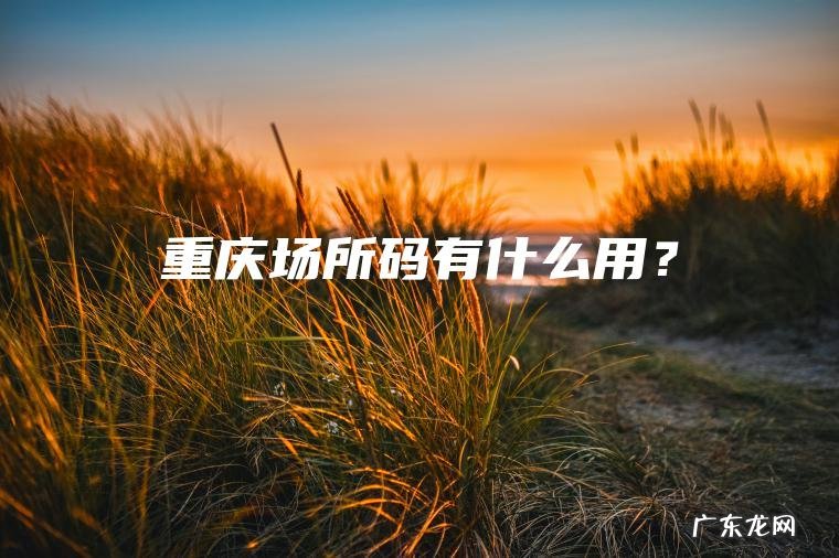重庆场所码有什么用？