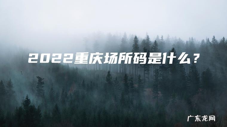 2022重庆场所码是什么？