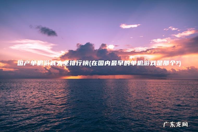 国产单机游戏大全排行榜(在国内最早的单机游戏是那个?)