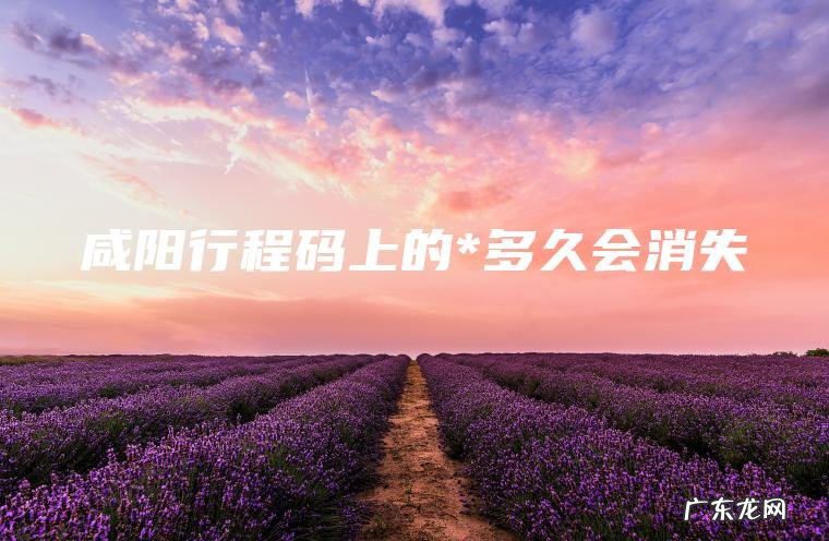 咸阳行程码上的*多久会消失