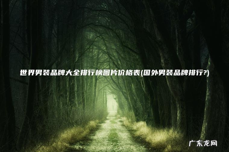 国外男装品牌排行? 世界男装品牌大全排行榜图片价格表