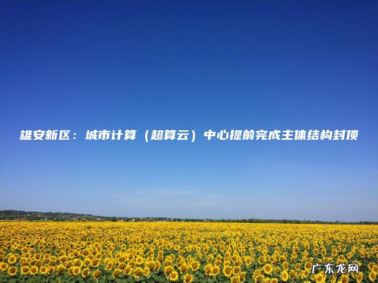 雄安新区：城市计算（超算云）中心提前完成主体结构封顶