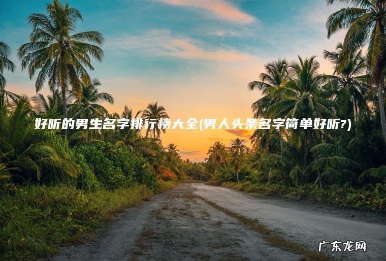 好听的男生名字排行榜大全(男人头条名字简单好听?)