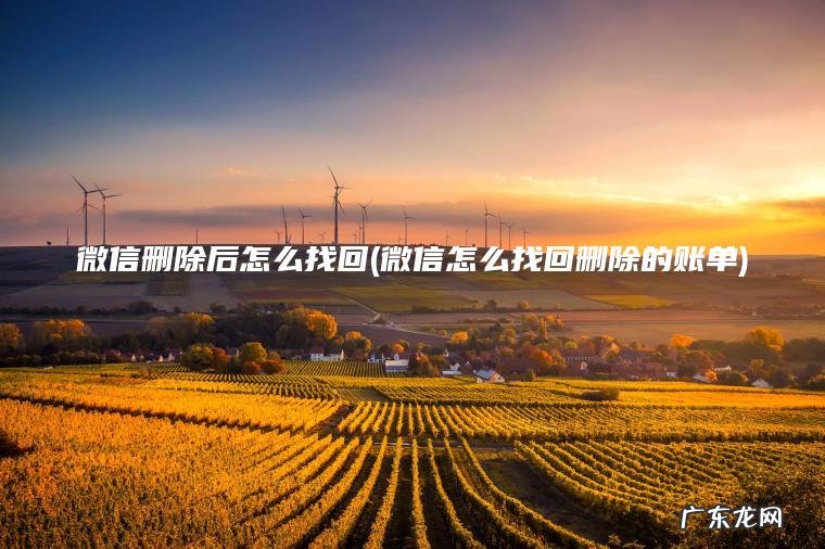 微信删除后怎么找回(微信怎么找回删除的账单)